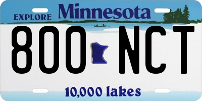 MN license plate 800NCT