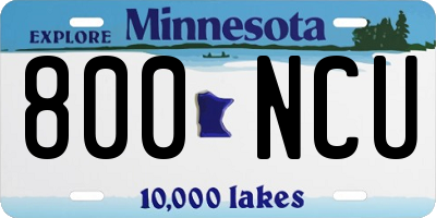 MN license plate 800NCU