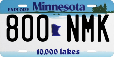 MN license plate 800NMK