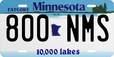 MN license plate 800NMS