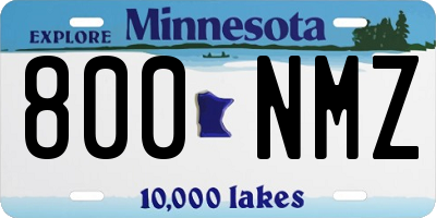 MN license plate 800NMZ