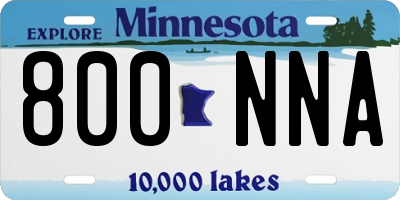 MN license plate 800NNA