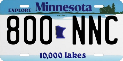 MN license plate 800NNC