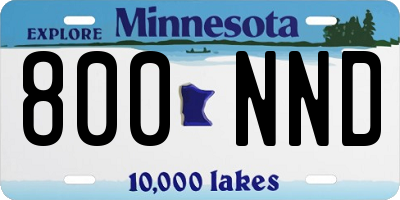 MN license plate 800NND