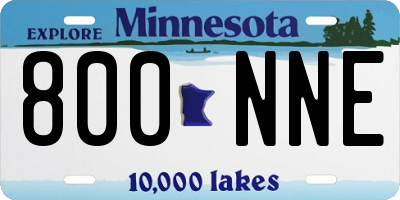 MN license plate 800NNE