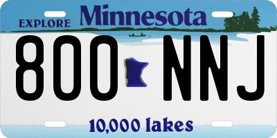 MN license plate 800NNJ