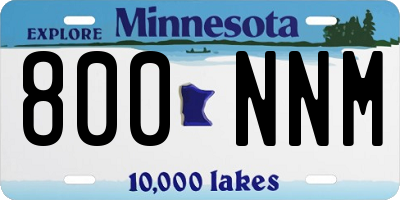 MN license plate 800NNM