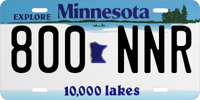 MN license plate 800NNR