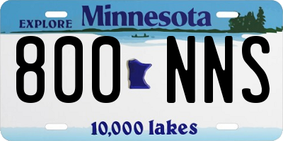 MN license plate 800NNS