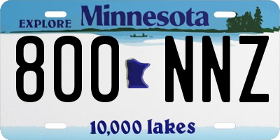 MN license plate 800NNZ