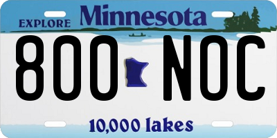 MN license plate 800NOC
