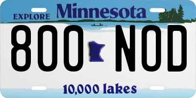 MN license plate 800NOD