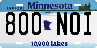 MN license plate 800NOI
