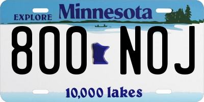 MN license plate 800NOJ