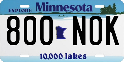 MN license plate 800NOK