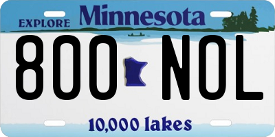 MN license plate 800NOL