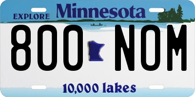 MN license plate 800NOM