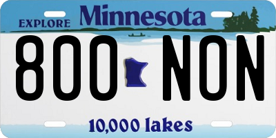 MN license plate 800NON
