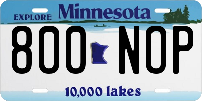 MN license plate 800NOP