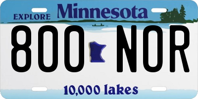 MN license plate 800NOR