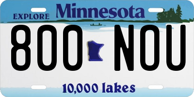 MN license plate 800NOU