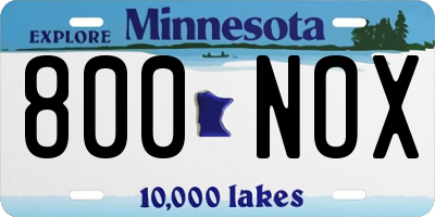 MN license plate 800NOX