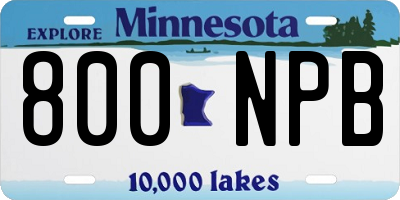 MN license plate 800NPB