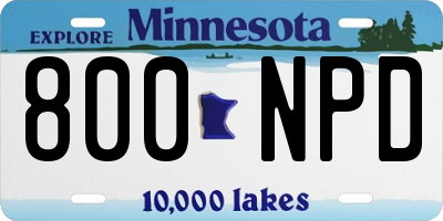 MN license plate 800NPD