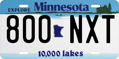 MN license plate 800NXT