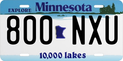 MN license plate 800NXU