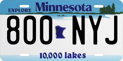 MN license plate 800NYJ