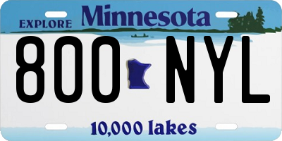 MN license plate 800NYL