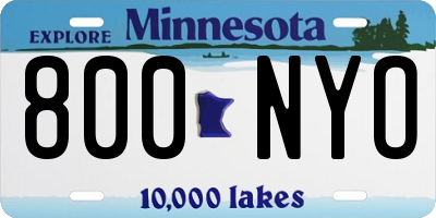 MN license plate 800NYO