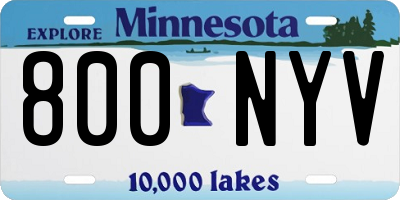 MN license plate 800NYV