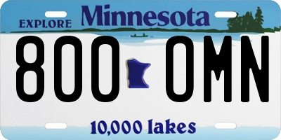 MN license plate 800OMN