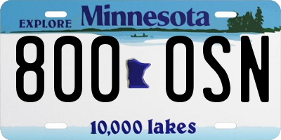 MN license plate 800OSN
