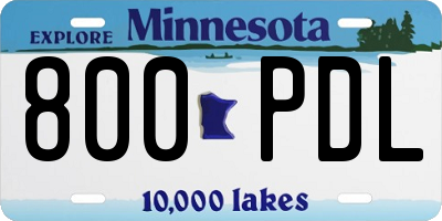MN license plate 800PDL