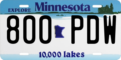 MN license plate 800PDW