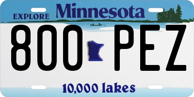 MN license plate 800PEZ