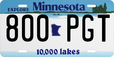 MN license plate 800PGT