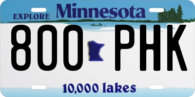 MN license plate 800PHK