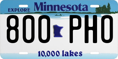 MN license plate 800PHO