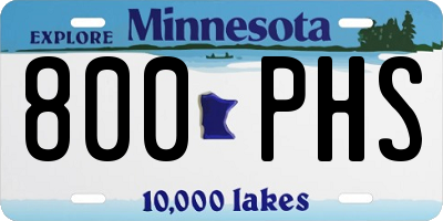 MN license plate 800PHS
