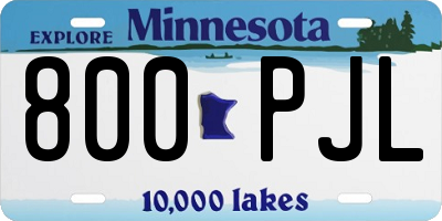 MN license plate 800PJL
