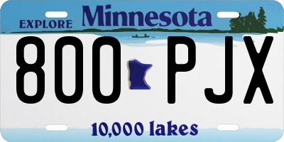 MN license plate 800PJX