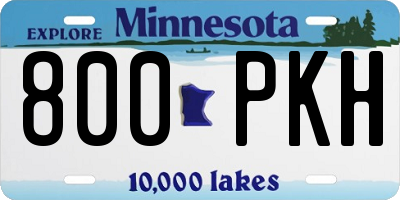 MN license plate 800PKH