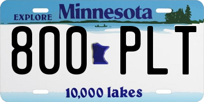 MN license plate 800PLT