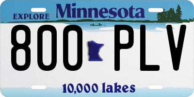 MN license plate 800PLV