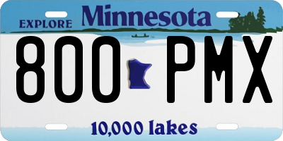 MN license plate 800PMX