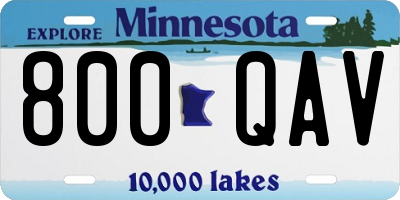 MN license plate 800QAV